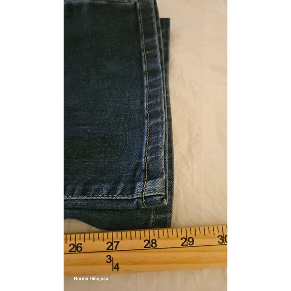 Men's Mid-Rise Blue Denim Jeans With Faded Wash Front Zipper & Button 5-Pocket D - Picture 7 of 10